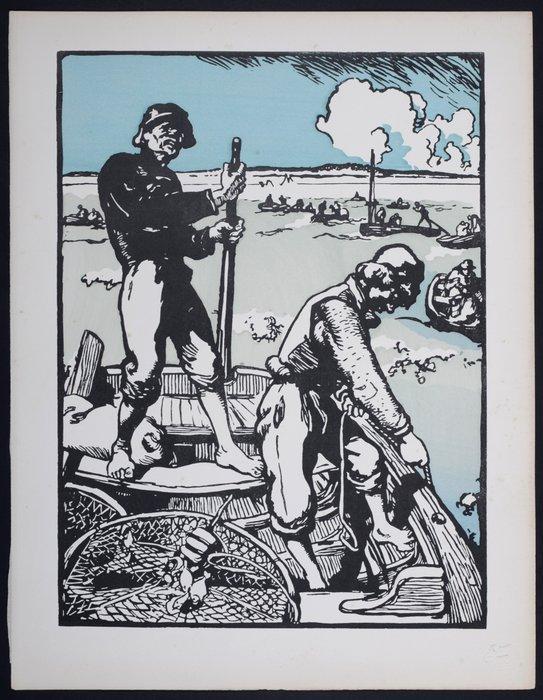 Auguste Lepère (1849-1918) - Loups de mer, Antiek en Kunst, Kunst | Tekeningen en Fotografie