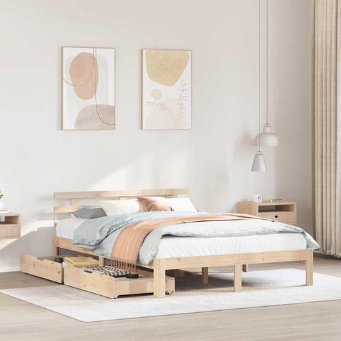 vidaXL Bedframe met lades massief grenenhout 140x200 cm, Huis en Inrichting, Slaapkamer | Bedden, Nieuw, Verzenden
