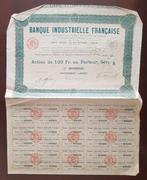 Frankrijk. Banque industrielle Française 100 Francs 1922, Postzegels en Munten