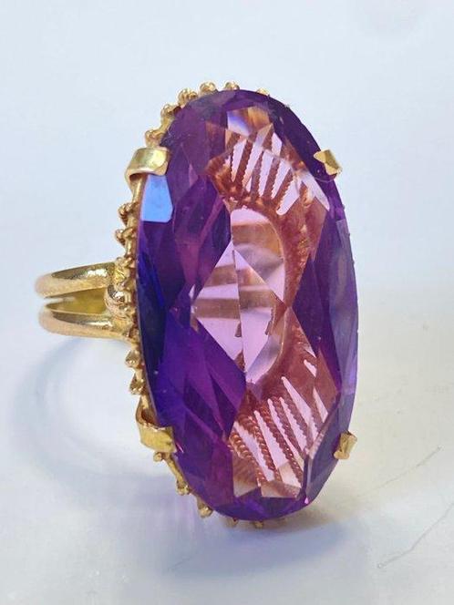Zonder Minimumprijs - Ring - 18 karaat Geel goud Spinel, Handtassen en Accessoires, Ringen