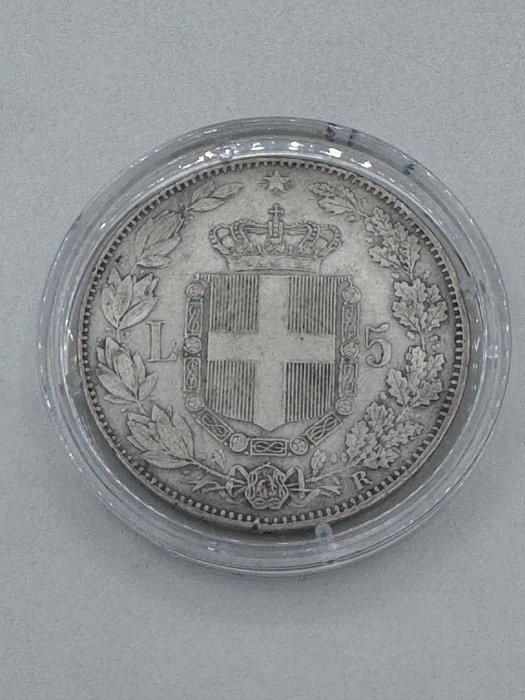 Italië, Koninkrijk Umberto I. 5 Lire 1879 (Zonder, Postzegels en Munten, Munten | Europa | Niet-Euromunten