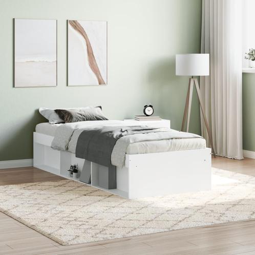 vidaXL Cadre de lit blanc 75x190 cm petit simple, Maison & Meubles, Chambre à coucher | Lits, Neuf, Envoi