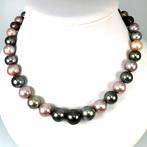 Halsketting Zilver Parel - Parel - Tahiti Rainbow Ø10x14MM, Handtassen en Accessoires, Kettingen, Nieuw