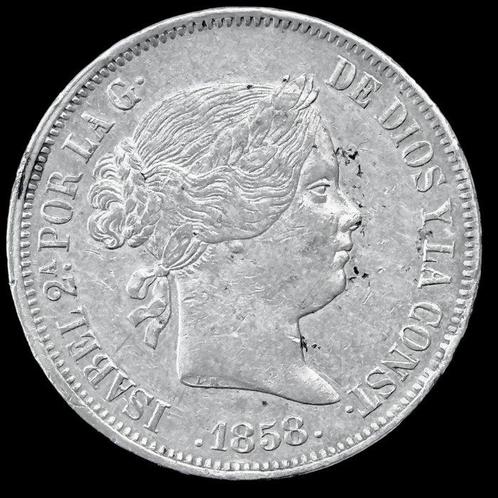 Espagne. Isabelle II. 20 Reales - 1858 - Madrid - (R288), Postzegels en Munten, Munten | Europa | Niet-Euromunten