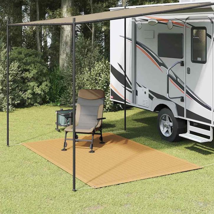 vidaXL Tenttapijt 200x300 cm HDPE zandkleurig, Caravans en Kamperen, Tentaccessoires, Nieuw, Verzenden