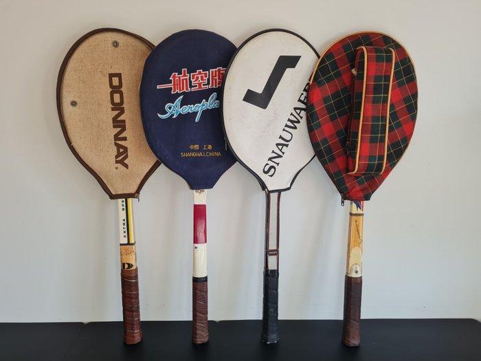 4 vintage houten tennisrackets: Snauwaert - Donnay -, Collections, Collections Autre