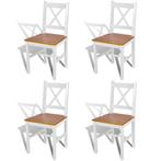 vidaXL Eetkamerstoelen 4 st grenenhout wit, Huis en Inrichting, Stoelen, Verzenden, Nieuw