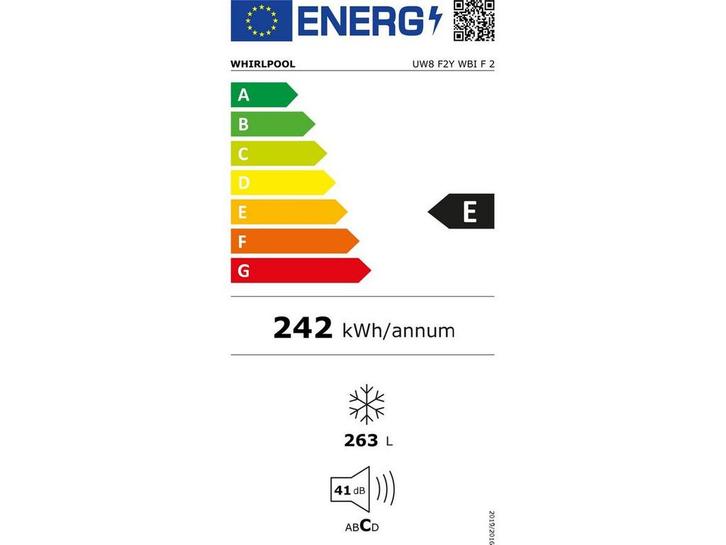 Whirlpool UW8 F2Y WBI F 2 - Vriezer - 263L - Energieklasse E, Elektronische apparatuur, Vriezers en Diepvrieskisten, Zo goed als nieuw