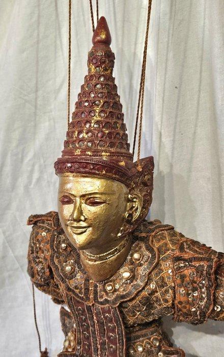 Ancienne marionnette birmane - Bois, Textile - Birmanie -, Antiek en Kunst, Kunst | Niet-Westerse kunst