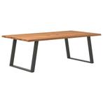 vidaXL Eettafel met natuurlijke rand 220x120x74 cm massief, Huis en Inrichting, Tafels | Eettafels, Verzenden, Nieuw