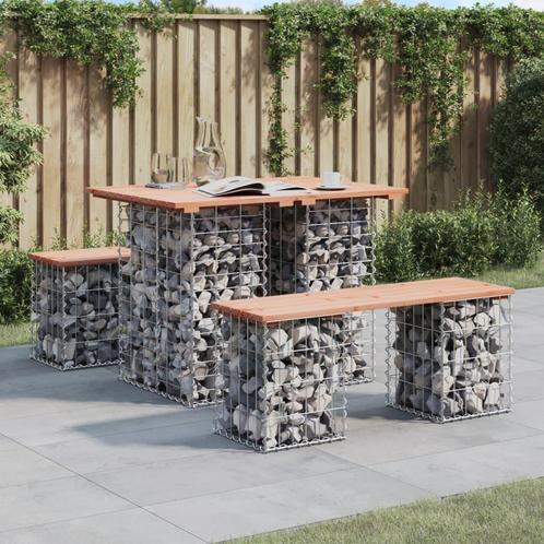 vidaXL Banc de jardin design gabion 100x70x72cm bois, Jardin & Terrasse, Ensembles de jardin, Neuf, Envoi