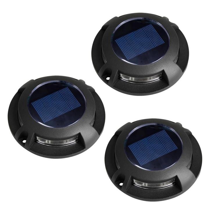 Buitenverlichting zonne-energie Set 3 stuks Solar Decklight, Tuin en Terras, Buitenverlichting, Verzenden