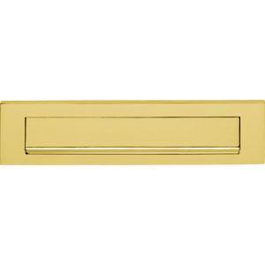 Intersteel briefplaat met klep/rand messing gelakt, Tuin en Terras, Brievenbussen, Nieuw, Overige materialen
