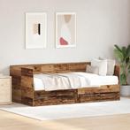vidaXL Dagbed met Lades Oud hout Bewerkt hout 90 x 190 cm, Verzenden, Nieuw