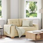 vidaXL Loveseat Sofa Crème 120 cm Stof, Verzenden, Nieuw