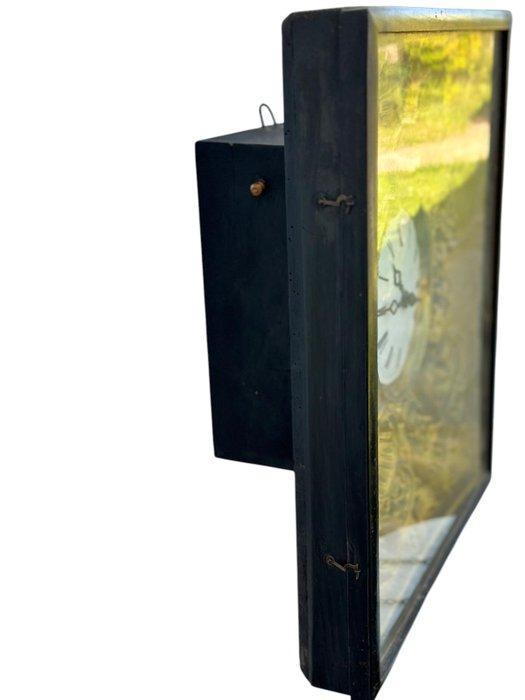 Schilderij klok - Hout, Messing - 1850-1900, Antiquités & Art, Antiquités | Horloges