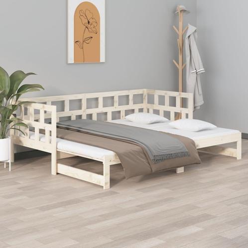 vidaXL Slaapbank uitschuifbaar massief grenenhout 2x(90x200), Huis en Inrichting, Slaapkamer | Bedden, Nieuw, Verzenden
