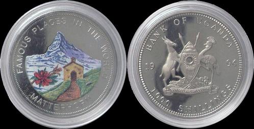 Uganda 1000 shilling 1994-matterhorn, Timbres & Monnaies, Monnaies | Amérique, Envoi