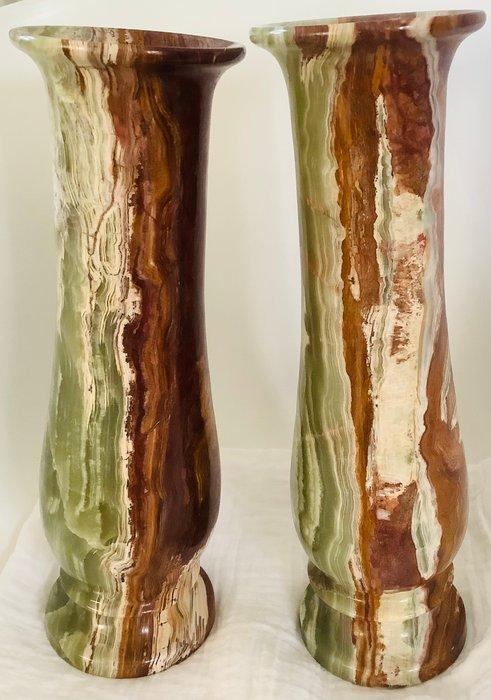 Vaas (2) - Onyx - Onyx vaas set, Antiquités & Art, Curiosités & Brocante