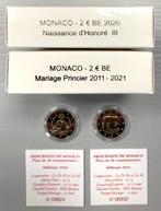 Monaco. 2 Euro 2020/2021 Honoré III + 10 Ans Mariage