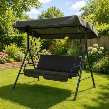 Schommelbank met luifel - 158 x 113 x 151 cm | grijs, Huis en Inrichting, Verzenden, Nieuw