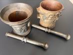 Mortier et pilon (2) - Bronze coulé - Paire de mortiers