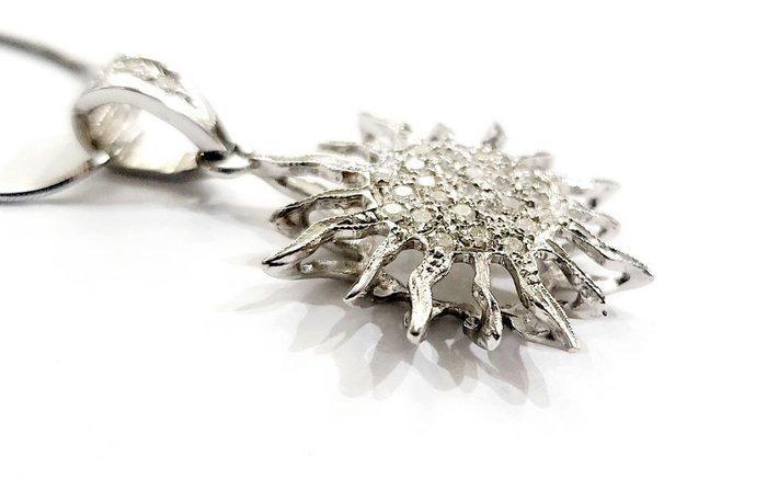Halsketting - 18 karaat Witgoud - 0.74ct. tw. Diamant, Handtassen en Accessoires, Kettingen