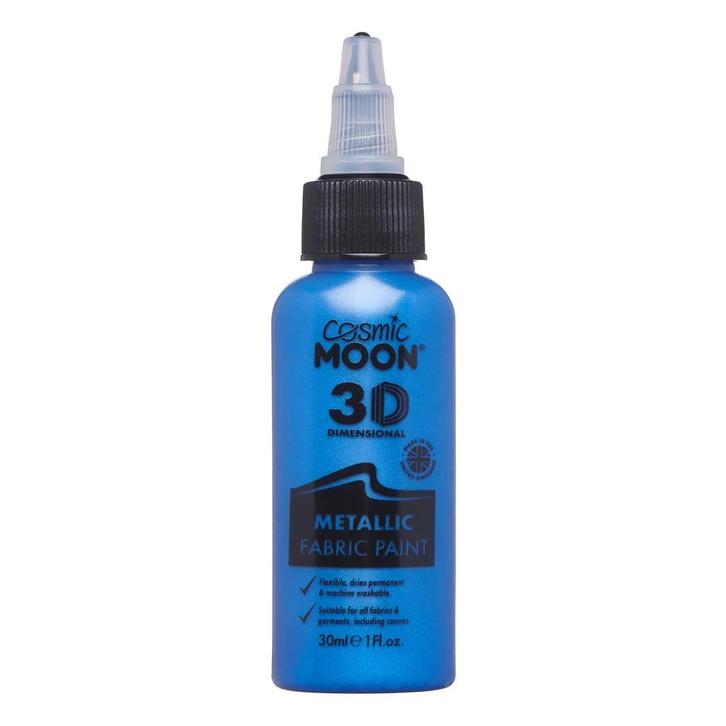 Cosmic Moon Metallic Fabric Paint Blue 30ml, Hobby en Vrije tijd, Feestartikelen, Nieuw, Verzenden