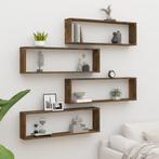 vidaXL Wandschappen kubus 4 st 100x15x30 cm bewerkt hout, Verzenden, Nieuw