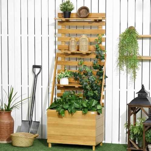 Klimrek - Groene Vingers - Tuinbak - Houten - Bruin, Tuin en Terras, Bloembakken en Plantenbakken, Nieuw, Ophalen of Verzenden