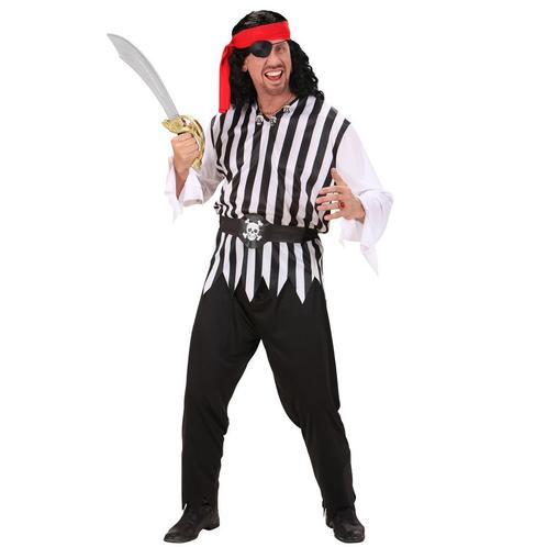 Piraat Kostuum Zwart Wit Heren Gestreept, Kleding | Heren, Carnavalskleding en Feestkleding, Nieuw, Verzenden