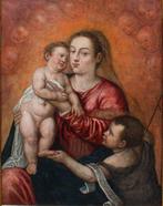 Scuola di Tiziano (1488/1490 – 1576) - Madonna con Bambino e, Antiquités & Art