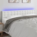 vidaXL Tête de lit à LED Blanc 200x5x78/88 cm Similicuir, Maison & Meubles, Chambre à coucher | Lits, Neuf, Verzenden