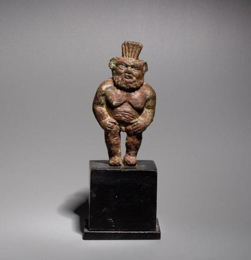 Oud-Egyptisch Brons God Bes. Late Periode, 664 - 332 v.Chr., Verzamelen, Mineralen en Fossielen
