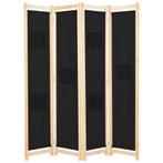 vidaXL Kamerscherm met 4 panelen 160x170x4 cm stof zwart, Huis en Inrichting, Woonaccessoires | Overige, Verzenden, Nieuw