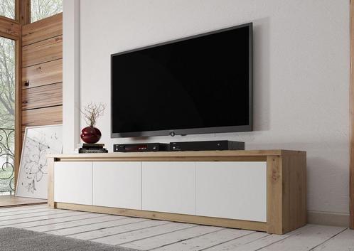 TV-Meubel Melody - Wit - Eiken - 170x43x48 - TV kast, Huis en Inrichting, Kasten |Televisiemeubels, 25 tot 50 cm, Nieuw, Overige materialen