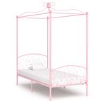 vidaXL Cadre de lit à baldaquin Rose Métal 90 x 200 cm, Maison & Meubles, Neuf, Verzenden