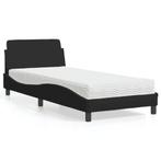 vidaXL Lit avec matelas noir 80x200 cm tissu, Verzenden, Neuf