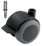 Meubelwiel zwart Zacht + Rem 50 mm Stift 11 mm, Doe-het-zelf en Bouw, Zwenkwielen, Nieuw