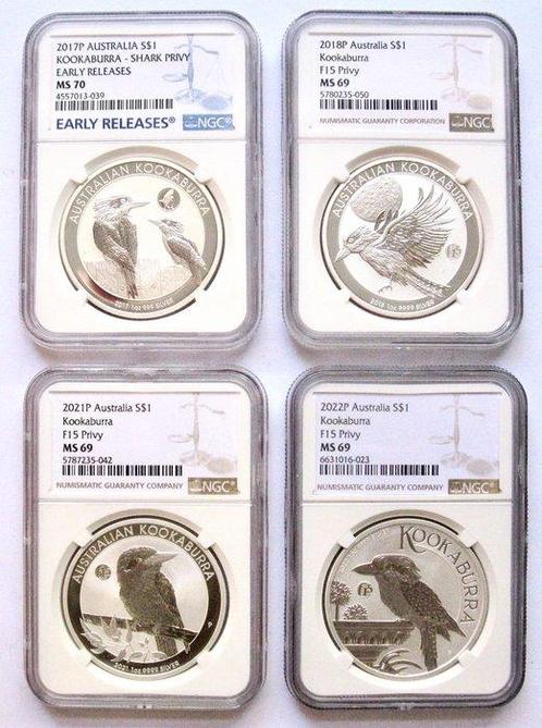 Australie. 1 Dollar 2017/2022 Kookaburra Privy Mark - Shark, Timbres & Monnaies, Monnaies | Europe | Monnaies non-euro