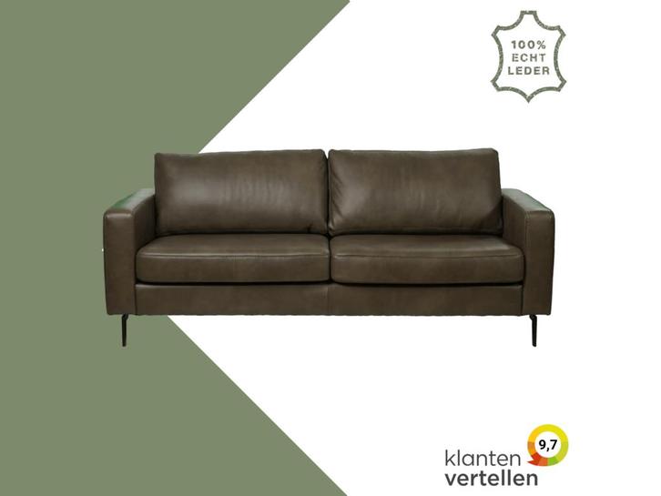 Leren bank Match - 3,5 zits, Antiek en Kunst, Antiek | Meubels | Stoelen en Sofa's, Ophalen of Verzenden