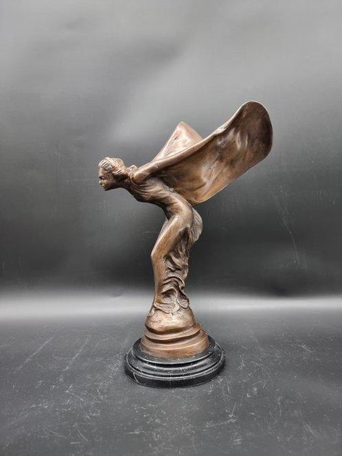 Statue, Spirit of Ecstasy - 38 cm - Bronze, Marbre, Antiek en Kunst, Curiosa en Brocante