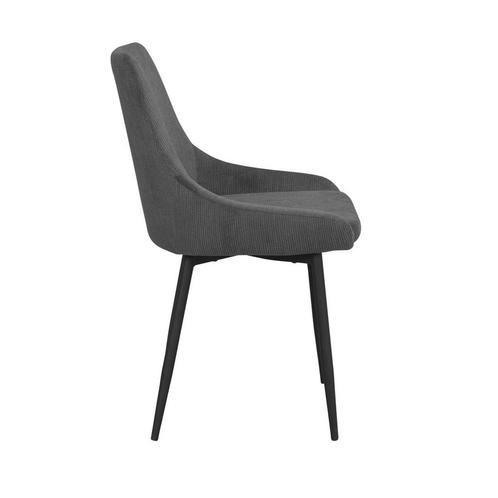 Eetkamerstoel donkergrijs | ribstof | Rowico Home | Sierra, Huis en Inrichting, Stoelen, Grijs, Nieuw, Eén, Verzenden