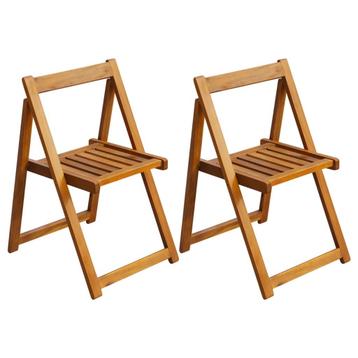 vidaXL Tuinstoelen inklapbaar 2 st massief acaciahout, Tuin en Terras, Tuinstoelen, Verzenden, Nieuw