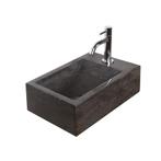 Fonteinset Natuursteen Nera 40x23x11 cm (kraangat rechts), Ophalen of Verzenden, Nieuw, Chroom, Overige typen