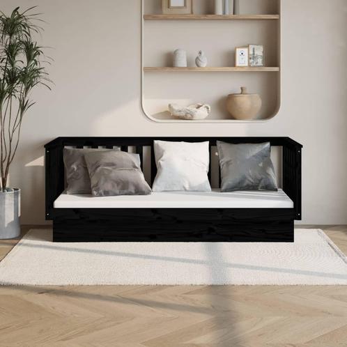 vidaXL Slaapbank 75x190 cm massief grenenhout zwart, Huis en Inrichting, Slaapkamer | Bedden, Nieuw, Verzenden