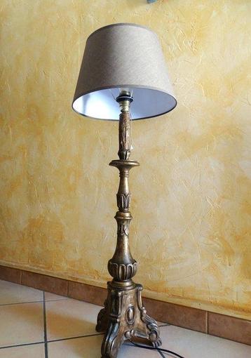 lampe grand pique cierge déglise - Napoléon III - bois doré