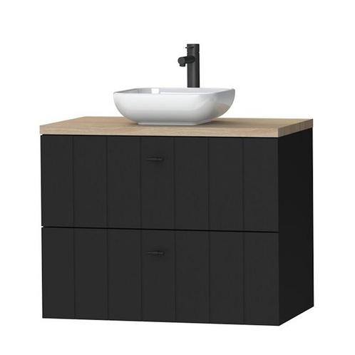 Tiger Maryport Meubelset 80 cm met 2 lades Mat zwart incl, Doe-het-zelf en Bouw, Sanitair, Bad, Nieuw, Ophalen of Verzenden