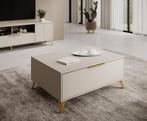 Meubella Salontafel beige goud 103x75x45 | Rechthoekig, Huis en Inrichting, Tafels | Salontafels, Verzenden, Nieuw, 50 tot 100 cm