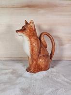 Aiguière - Céramique - Pichet peint à la main avec un renard, Antiek en Kunst